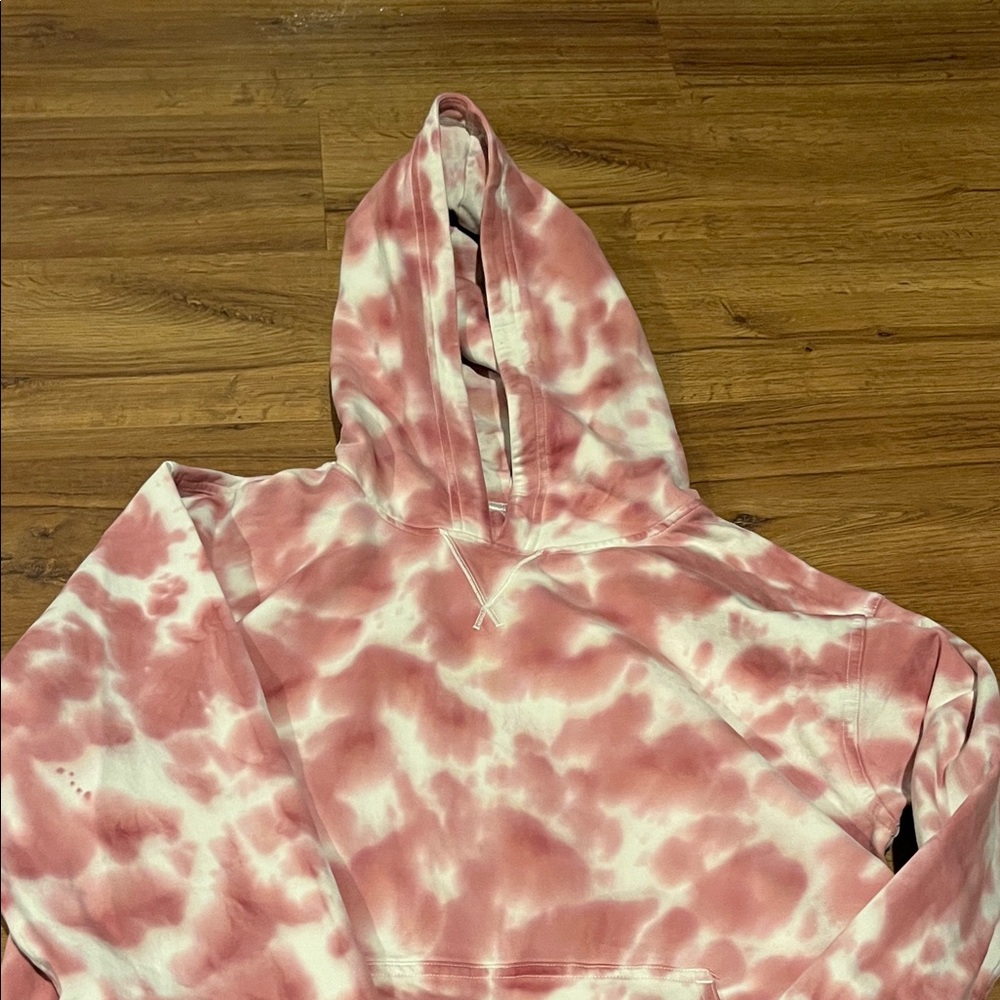 lululemon athletica Pink and White Tie-Dye Hoodie